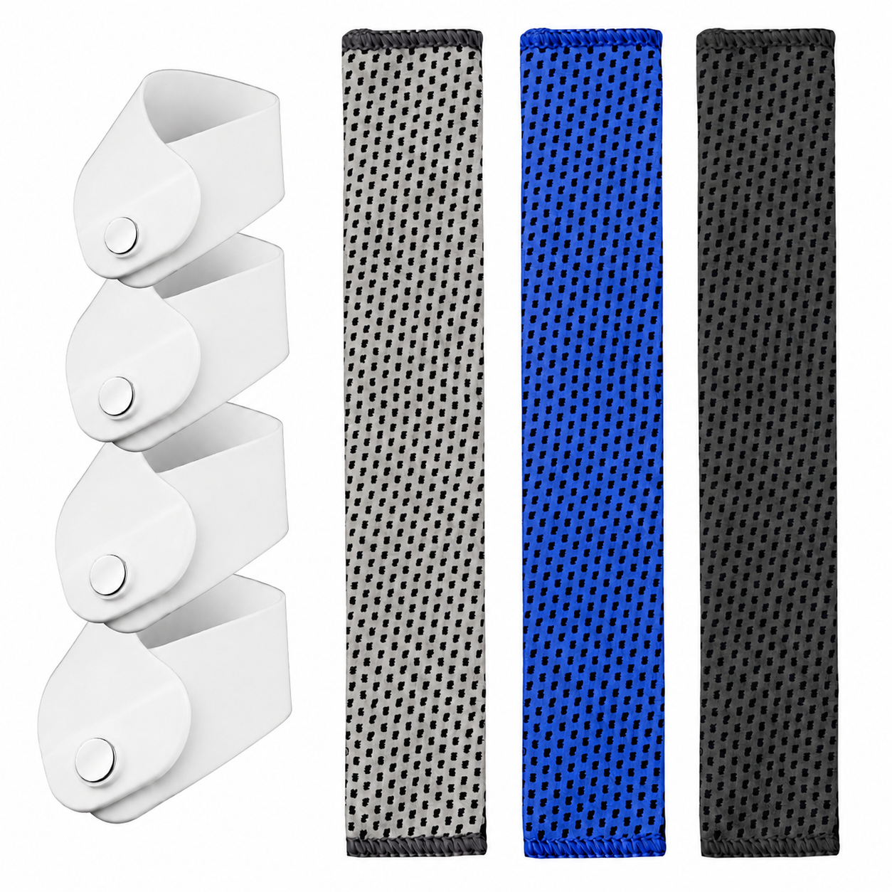 MetroBand Cool-Fit Sleeve collection featuring Space Silver, Sapphire Blue, and Phantom Black with adjustable magnetic Back Bands for breathable comfort and secure everyday wear.