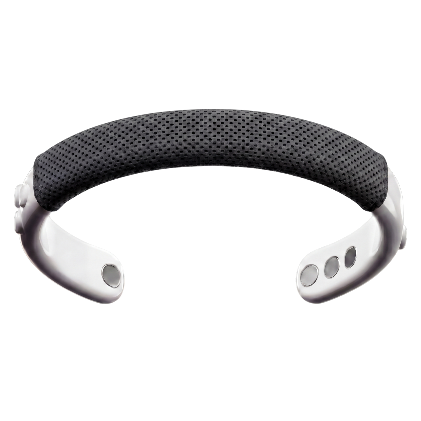 MetroBand wearable haptic headband with the Phantom Black Cool-Fit Sleeve attached for breathable comfort, secure fit, and silent rhythm guidance.